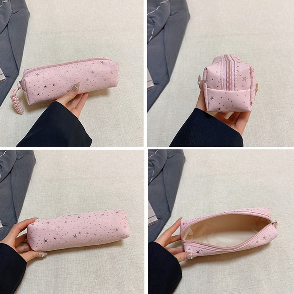 Pen Pouch Roll - 내구성 있는 캔버스 필통 스타 도트