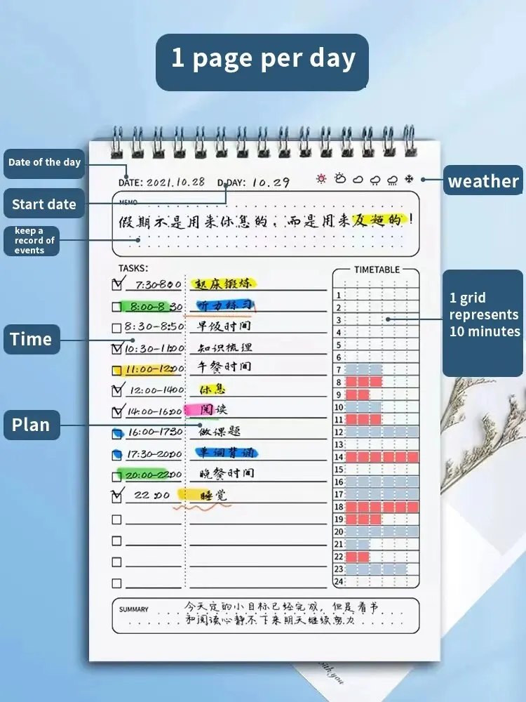 Office Stationery Supply List - 1pc 플래너 아젠다 스파이럴 A5 노트