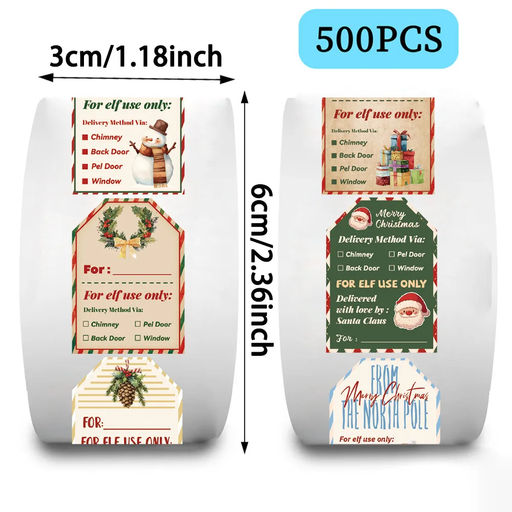500Pcs 크리스마스 스티커 롤, 산타 엘프 배달 태 - Label Printer Tape 리뷰 및 가격